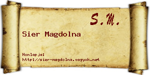Sier Magdolna névjegykártya