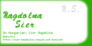 magdolna sier business card